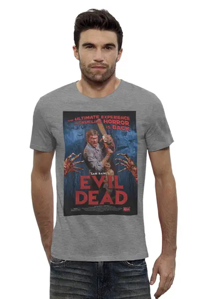 Заказать мужскую футболку в Москве. Футболка базовая Evil Dead / Зловещие мертвецы от KinoArt - готовые дизайны и нанесение принтов.
