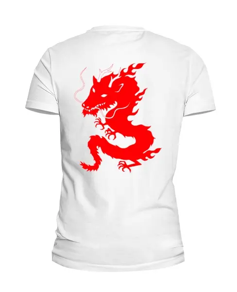 Заказать мужскую футболку в Москве. Футболка базовая "Красный Дракон" от Lion - готовые дизайны и нанесение принтов.