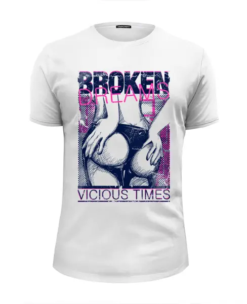 Заказать мужскую футболку в Москве. Футболка базовая broken dreams от denis01001 - готовые дизайны и нанесение принтов.