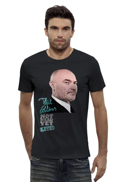 Заказать мужскую футболку в Москве. Футболка базовая Phil Collins   от T-shirt print  - готовые дизайны и нанесение принтов.