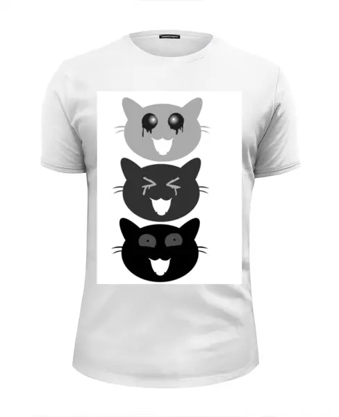 Заказать мужскую футболку в Москве. Футболка базовая Минималистичные коты от rosenhip - готовые дизайны и нанесение принтов.