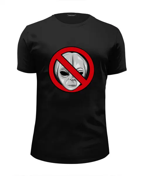 Заказать мужскую футболку в Москве. Футболка базовая Пришелец  от T-shirt print  - готовые дизайны и нанесение принтов.