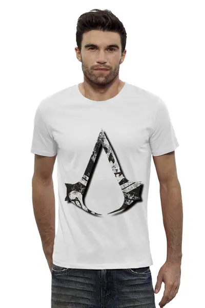 Заказать мужскую футболку в Москве. Футболка базовая Assassin’s Creed от dizer - готовые дизайны и нанесение принтов.