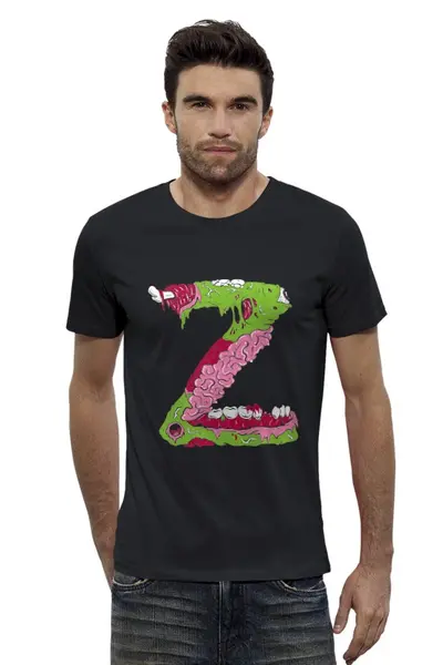 Заказать мужскую футболку в Москве. Футболка базовая Z Zombie от skynatural - готовые дизайны и нанесение принтов.