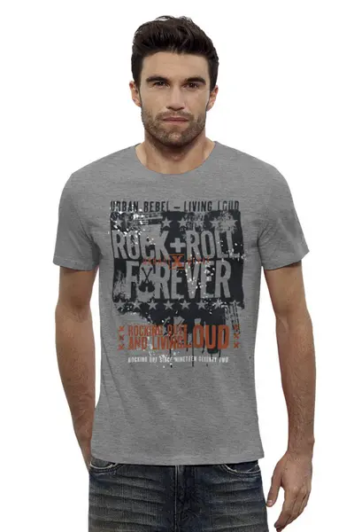 Заказать мужскую футболку в Москве. Футболка базовая Rock Forever от TheAndarz  - готовые дизайны и нанесение принтов.