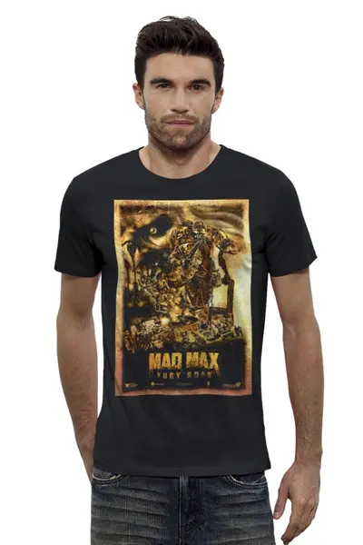 Заказать мужскую футболку в Москве. Футболка базовая Mad Max / Безумный Макс от KinoArt - готовые дизайны и нанесение принтов.