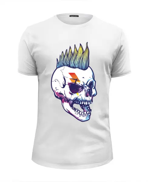 Заказать мужскую футболку в Москве. Футболка базовая Rock Skull от Jimmy Flash - готовые дизайны и нанесение принтов.