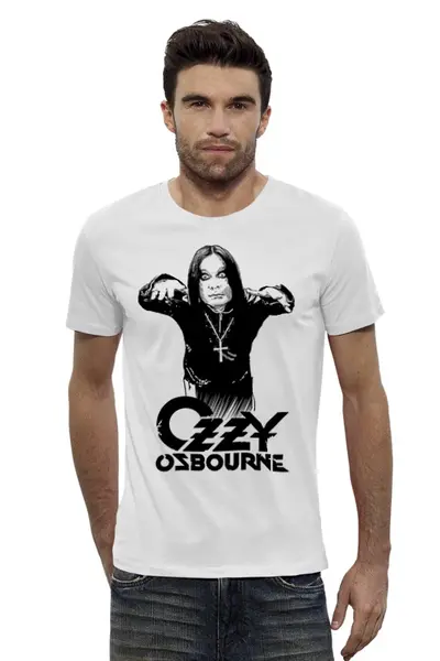 Заказать мужскую футболку в Москве. Футболка базовая Ozzy Osbourne от Leichenwagen - готовые дизайны и нанесение принтов.