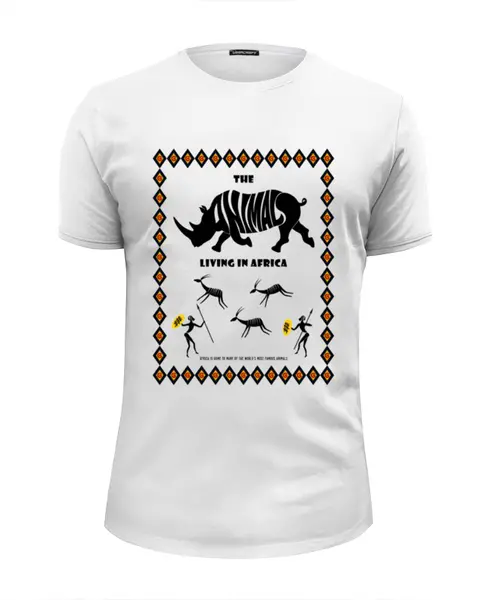 Заказать мужскую футболку в Москве. Футболка базовая The animals living in Africa от Shdomon - готовые дизайны и нанесение принтов.