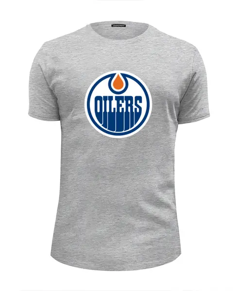 Заказать мужскую футболку в Москве. Футболка базовая Edmonton Oilers / NHL Canada от KinoArt - готовые дизайны и нанесение принтов.