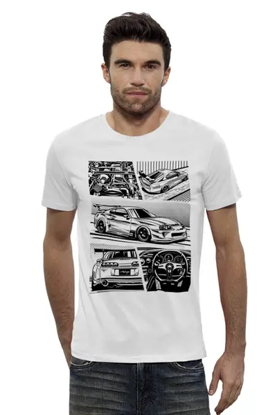Заказать мужскую футболку в Москве. Футболка базовая Toyota Supra от Oleg Markaryan - готовые дизайны и нанесение принтов.