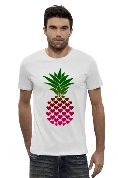 Заказать мужскую футболку в Москве. Футболка базовая Pineapple♥LOVE от balden - готовые дизайны и нанесение принтов.