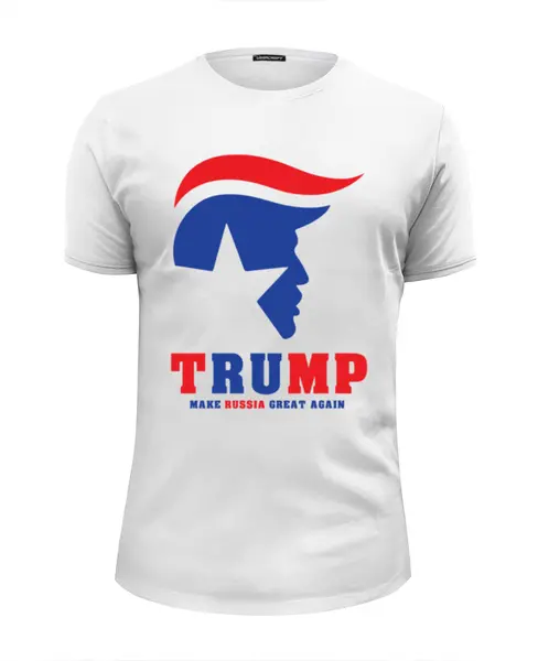 Заказать мужскую футболку в Москве. Футболка базовая Трамп (Россия) от mystylez - готовые дизайны и нанесение принтов.