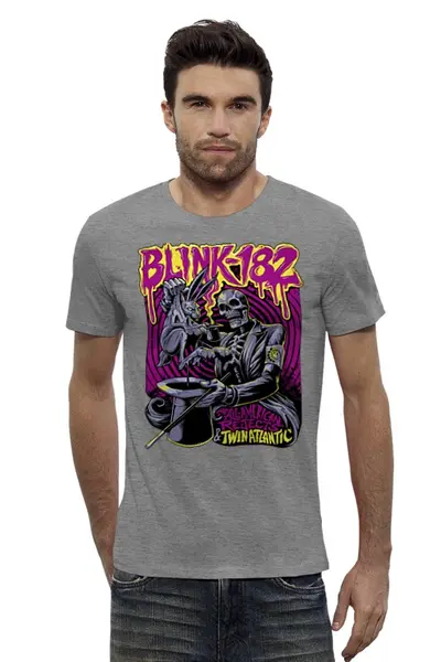 Заказать мужскую футболку в Москве. Футболка базовая Blink-182 Band от Leichenwagen - готовые дизайны и нанесение принтов.