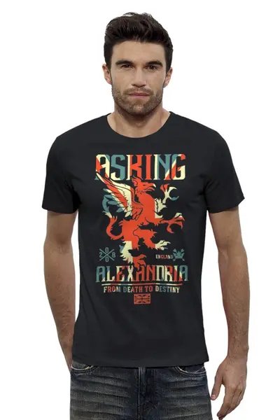 Заказать мужскую футболку в Москве. Футболка базовая Asking Alexandria  от geekbox - готовые дизайны и нанесение принтов.
