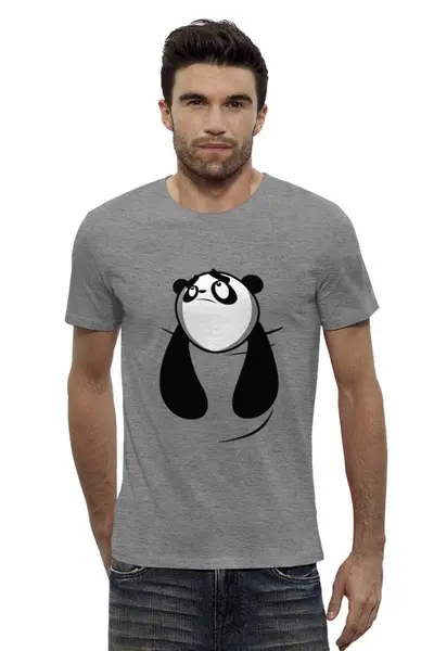 Заказать мужскую футболку в Москве. Футболка базовая Панда (Panda) от coolmag - готовые дизайны и нанесение принтов.