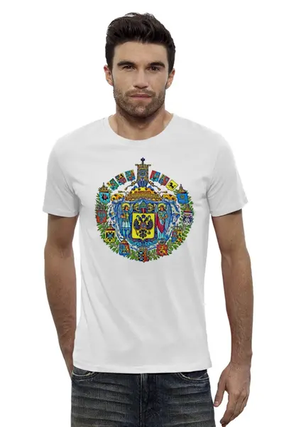 Заказать мужскую футболку в Москве. Футболка базовая Российская Империя от Leichenwagen - готовые дизайны и нанесение принтов.