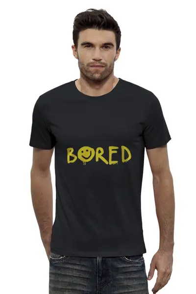 Заказать мужскую футболку в Москве. Футболка базовая шерлок bored от cherdantcev - готовые дизайны и нанесение принтов.