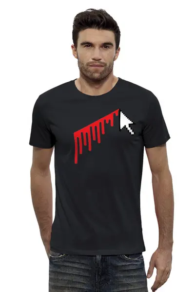 Заказать мужскую футболку в Москве. Футболка базовая Cursor Blood Black от Feinerburger  - готовые дизайны и нанесение принтов.