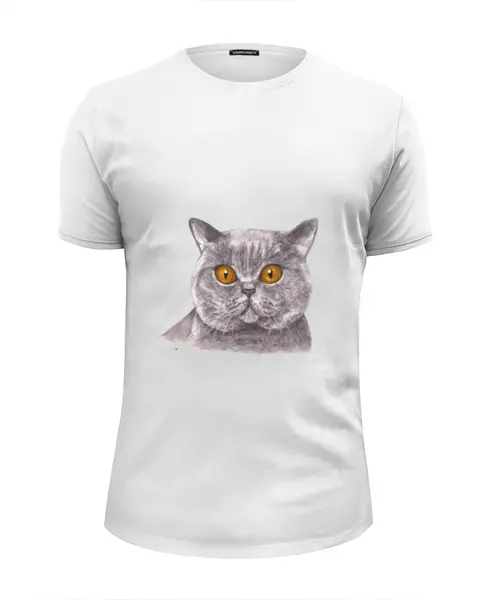 Заказать мужскую футболку в Москве. Футболка базовая cats от Дюкова - готовые дизайны и нанесение принтов.