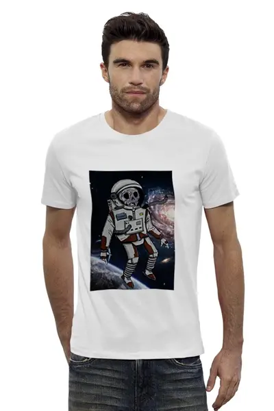 Заказать мужскую футболку в Москве. Футболка базовая космос от ponomer - готовые дизайны и нанесение принтов.