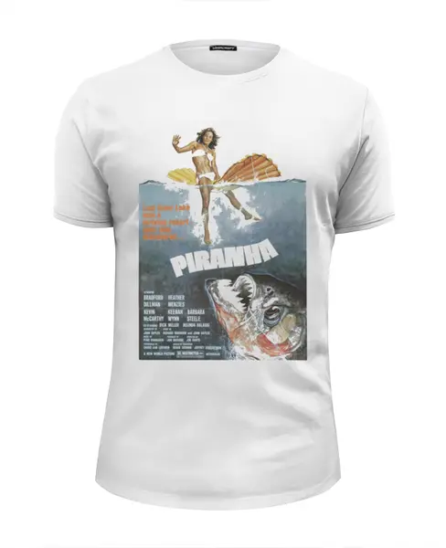 Заказать мужскую футболку в Москве. Футболка базовая Piranha / Пираньи от KinoArt - готовые дизайны и нанесение принтов.