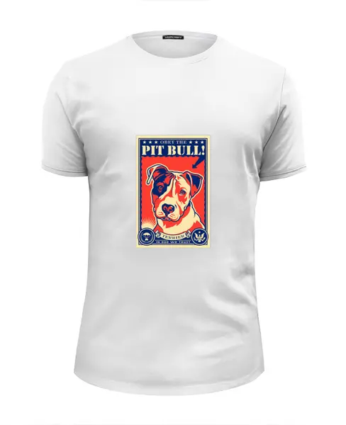 Заказать мужскую футболку в Москве. Футболка базовая Собака: PIT BULL от Виктор Гришин - готовые дизайны и нанесение принтов.