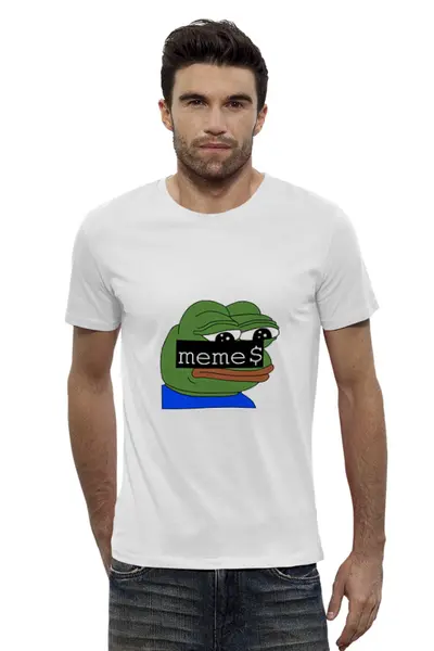 Заказать мужскую футболку в Москве. Футболка базовая PEPE t-shirt от Andrey - готовые дизайны и нанесение принтов.