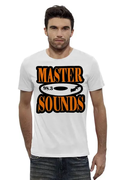 Заказать мужскую футболку в Москве. Футболка базовая Master Sounds 98.3 от Илья  - готовые дизайны и нанесение принтов.