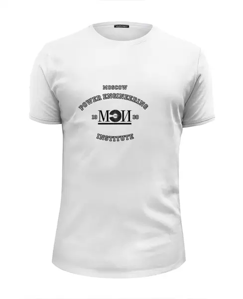 Заказать мужскую футболку в Москве. Футболка базовая Футболка женская МЭИ от dyzel - готовые дизайны и нанесение принтов.