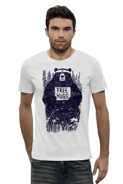 Заказать мужскую футболку в Москве. Футболка базовая Free Hugs от priceless - готовые дизайны и нанесение принтов.