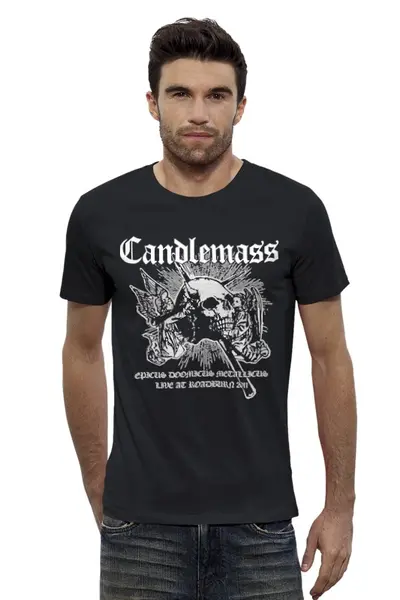 Заказать мужскую футболку в Москве. Футболка базовая Candlemass от geekbox - готовые дизайны и нанесение принтов.