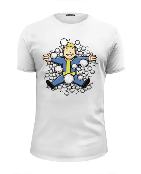 Заказать мужскую футболку в Москве. Футболка базовая Vault Boy от printik - готовые дизайны и нанесение принтов.