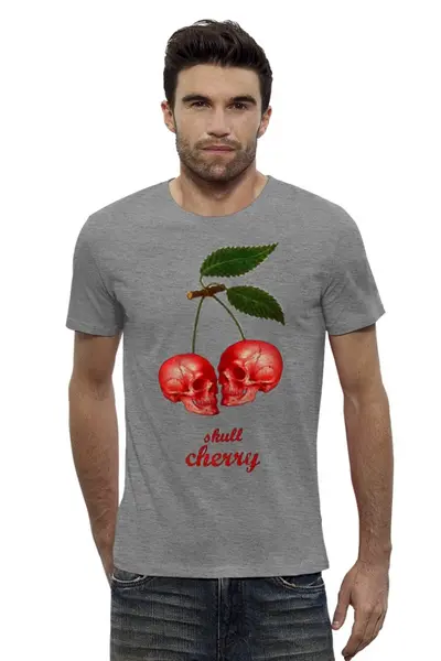 Заказать мужскую футболку в Москве. Футболка базовая  Skull Cherry от Leichenwagen - готовые дизайны и нанесение принтов.