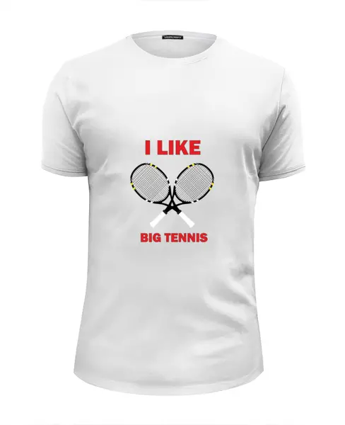 Заказать мужскую футболку в Москве. Футболка базовая I like big tennis от rybdenis1@mail.ru - готовые дизайны и нанесение принтов.