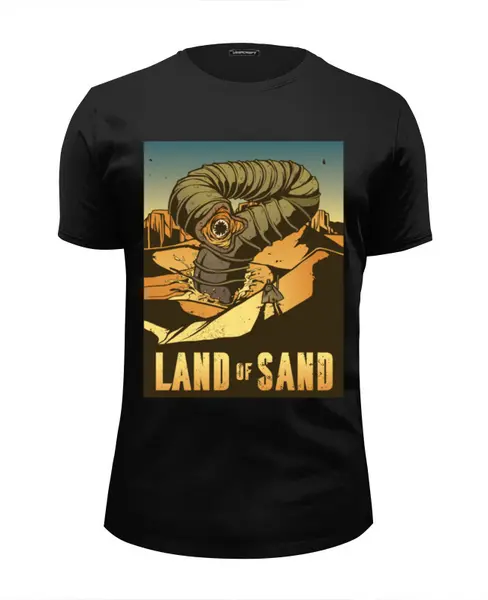 Заказать мужскую футболку в Москве. Футболка базовая Dune Sandworm от Павел Павел - готовые дизайны и нанесение принтов.
