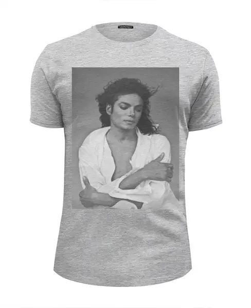Заказать мужскую футболку в Москве. Футболка базовая Michael Jackson от KinoArt - готовые дизайны и нанесение принтов.