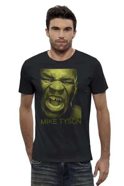 Заказать мужскую футболку в Москве. Футболка базовая Mike Tyson от KinoArt - готовые дизайны и нанесение принтов.