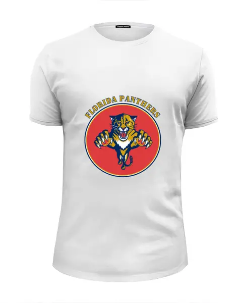 Заказать мужскую футболку в Москве. Футболка базовая Флорида Пантерс  от kspsshop - готовые дизайны и нанесение принтов.