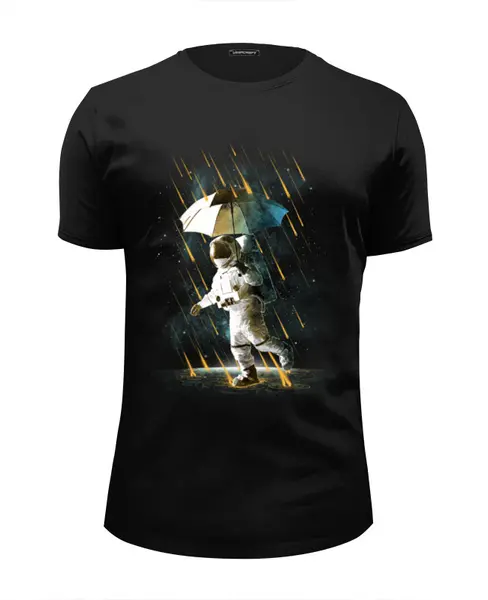 Заказать мужскую футболку в Москве. Футболка базовая Метеоритный дождь от Space Art - готовые дизайны и нанесение принтов.