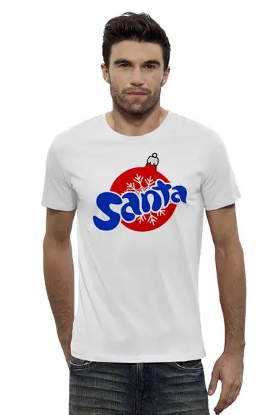 Заказать мужскую футболку в Москве. Футболка базовая Santa от gopotol - готовые дизайны и нанесение принтов.