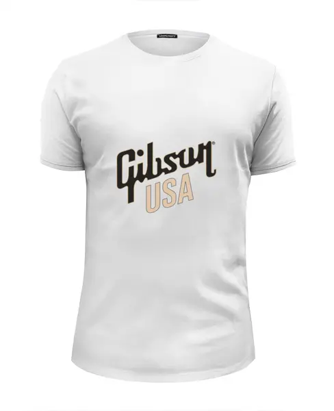 Заказать мужскую футболку в Москве. Футболка базовая Gibson USA от Djimas Leonki - готовые дизайны и нанесение принтов.
