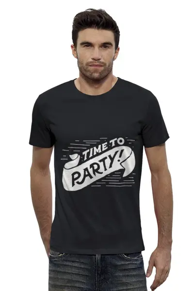 Заказать мужскую футболку в Москве. Футболка базовая Party от Hop Shop - готовые дизайны и нанесение принтов.