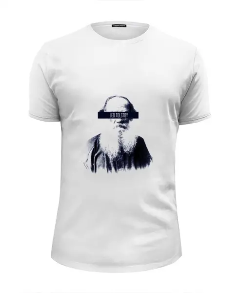 Заказать мужскую футболку в Москве. Футболка базовая Leo Tolstoy от dopet - готовые дизайны и нанесение принтов.