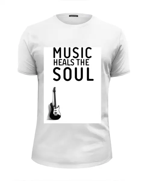 Заказать мужскую футболку в Москве. Футболка базовая Music heals the soul от Aleksey Sinyakov - готовые дизайны и нанесение принтов.