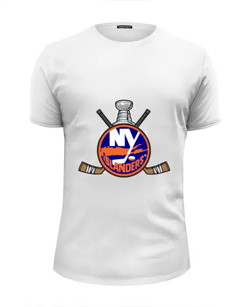 Заказать мужскую футболку в Москве. Футболка базовая Нью-Йорк Айлендерс  от kspsshop - готовые дизайны и нанесение принтов.