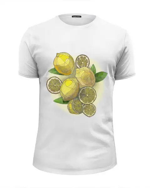 Заказать мужскую футболку в Москве. Футболка базовая Лимоны с лимонами от t_interior@mail.ru - готовые дизайны и нанесение принтов.