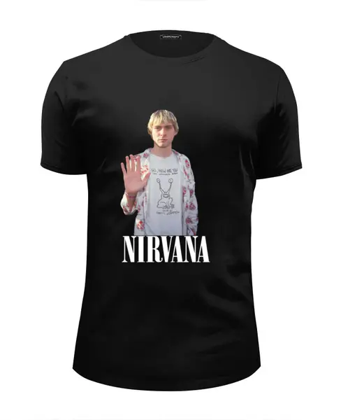 Заказать мужскую футболку в Москве. Футболка базовая Nirvana Kurt Cobain hello t-shirt от rancid - готовые дизайны и нанесение принтов.