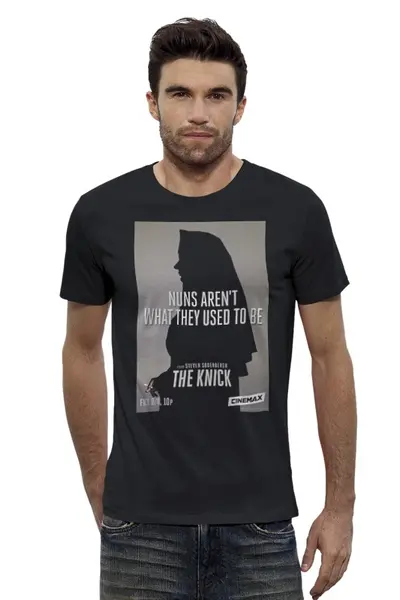 Заказать мужскую футболку в Москве. Футболка базовая The Knick от KinoArt - готовые дизайны и нанесение принтов.