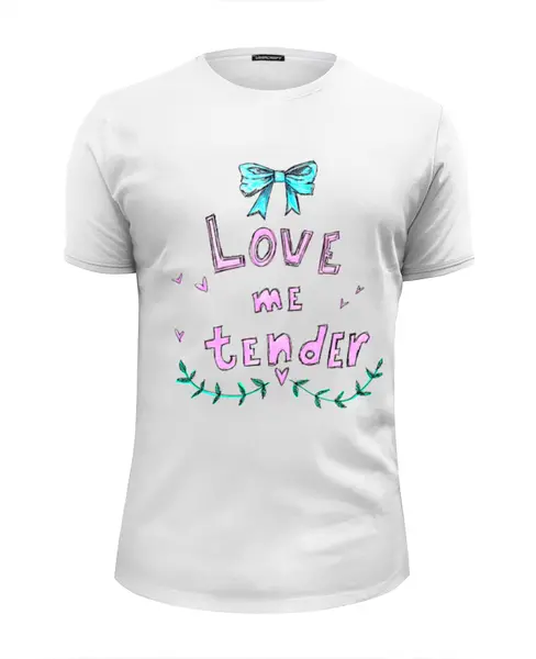 Заказать мужскую футболку в Москве. Футболка базовая Love me tender от Алиса Шипоглаз - готовые дизайны и нанесение принтов.